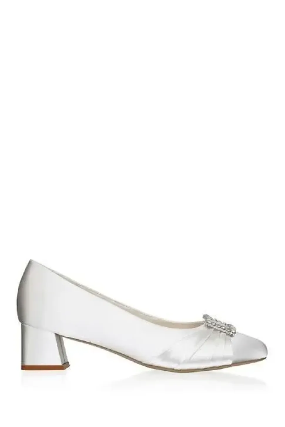 Satin 'Brittney' Wide Fit Block Heel Shoes