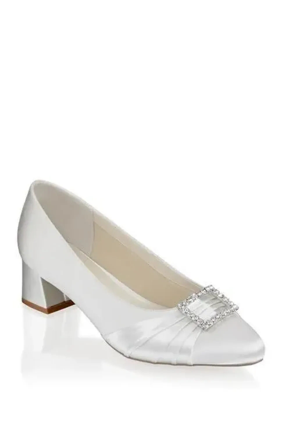 Satin 'Brittney' Wide Fit Block Heel Shoes