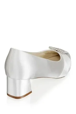 Satin 'Brittney' Wide Fit Block Heel Shoes
