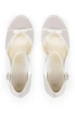 Satin 'Castello' High Heel Block Heel Court Shoes
