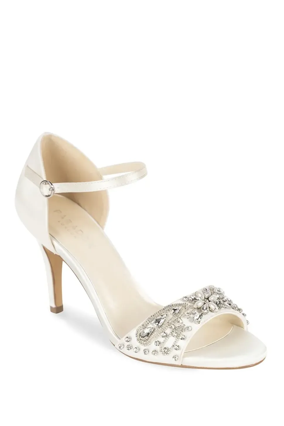 Satin 'Eliana' High Heel Ankle Strap Sandals