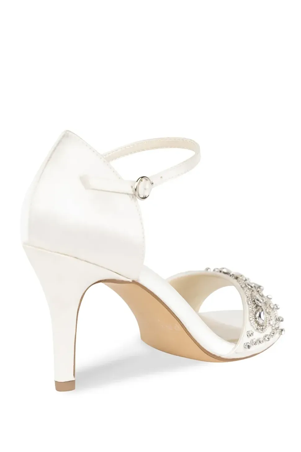 Satin 'Eliana' High Heel Ankle Strap Sandals