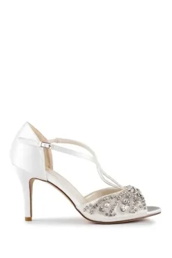 Satin 'Elin' High Heel Peep Toe Sandals