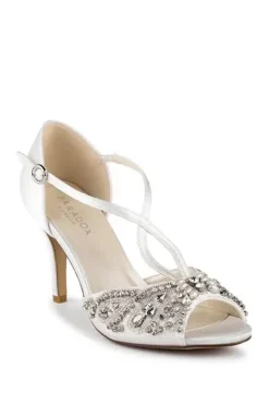 Satin 'Elin' High Heel Peep Toe Sandals