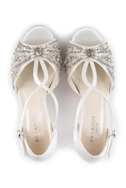 Satin 'Elin' High Heel Peep Toe Sandals