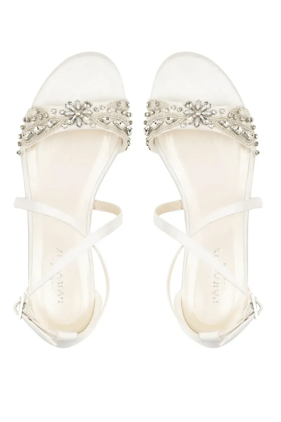 Satin 'Elyse' Low Block Heel Cross Strap Sandals