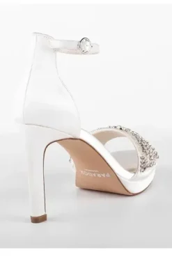 Satin 'Enya' High Heel Platform Ankle Strap Sandals