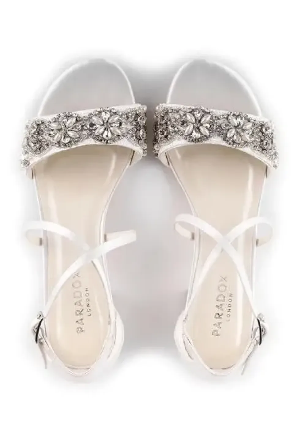 Satin 'Evangeline' Low Heel Ankle Strap Sandal