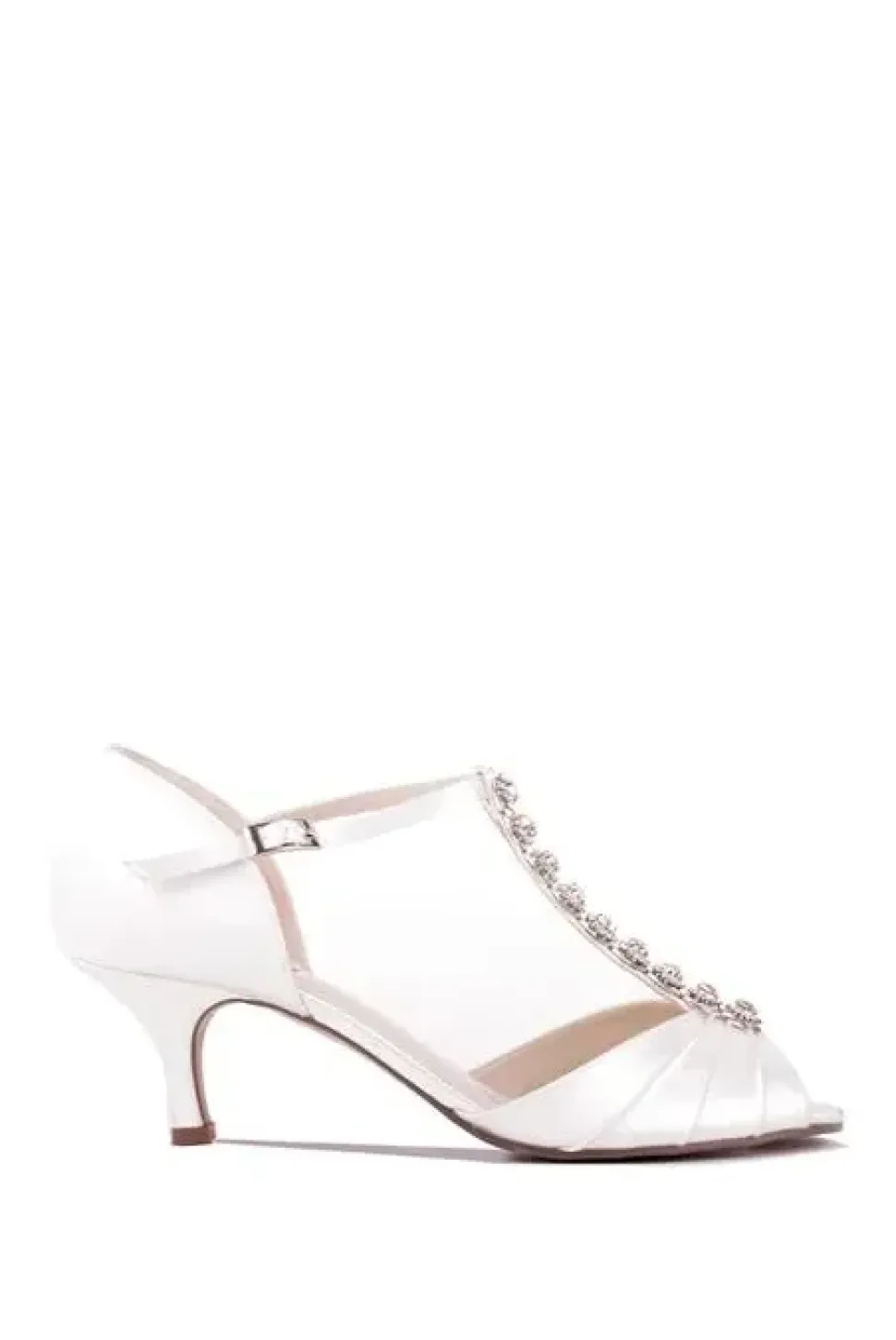 Satin 'Fantasy' Mid Kitten Heel T-bar Shoes