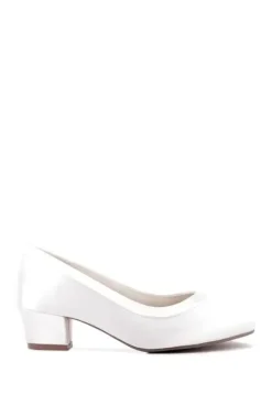 Satin 'Favour' Wide Fit Mid block Heel Shoe