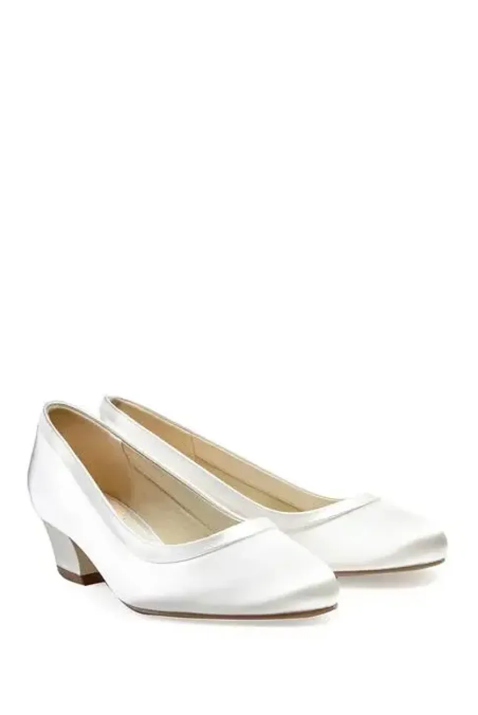 Satin 'Favour' Wide Fit Mid block Heel Shoe