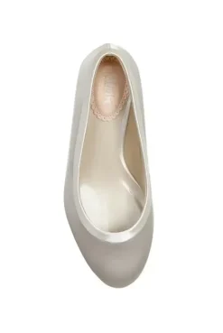 Satin 'Favour' Wide Fit Mid block Heel Shoe
