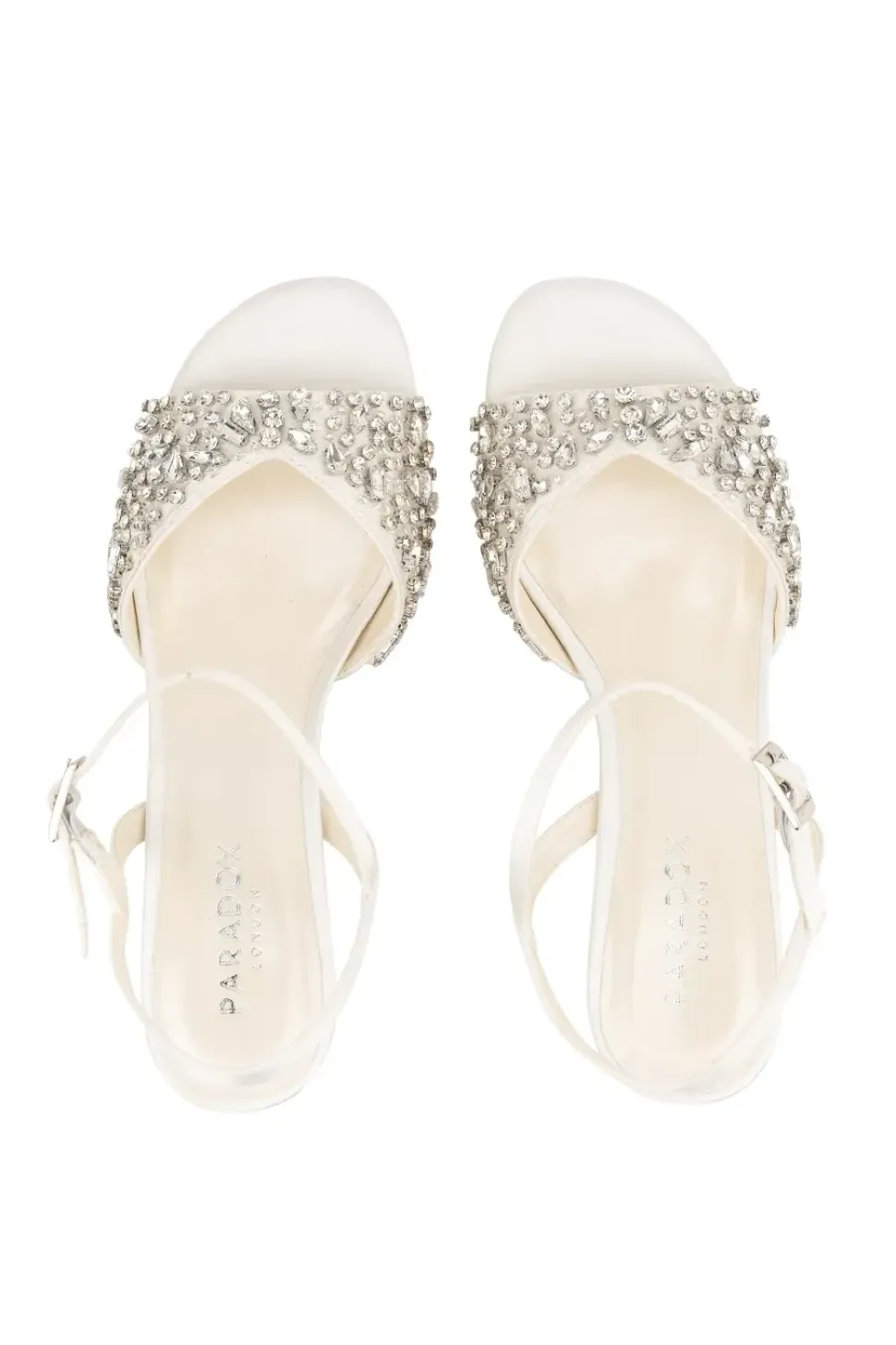 Satin 'Holden' Wide Fit Mid Block Heel Ankle Strap Sandals