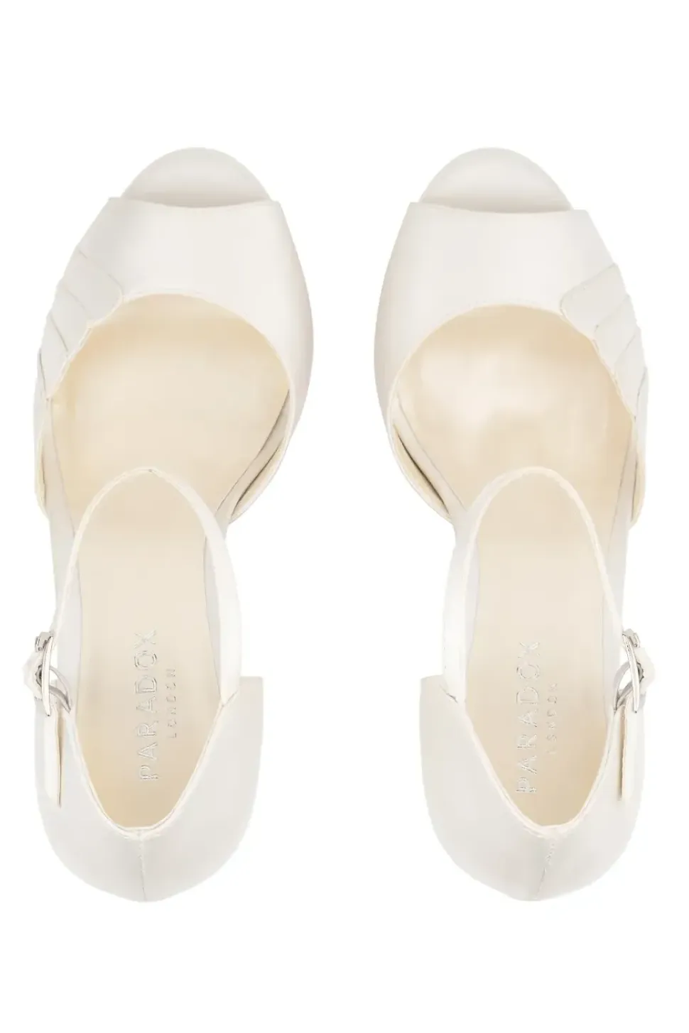 Satin 'Kyrie' High Block Heel Ankle Strap Peep Toe Sandals