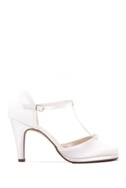 Satin 'Misty' High Heel Stiletto T-bar Shoes