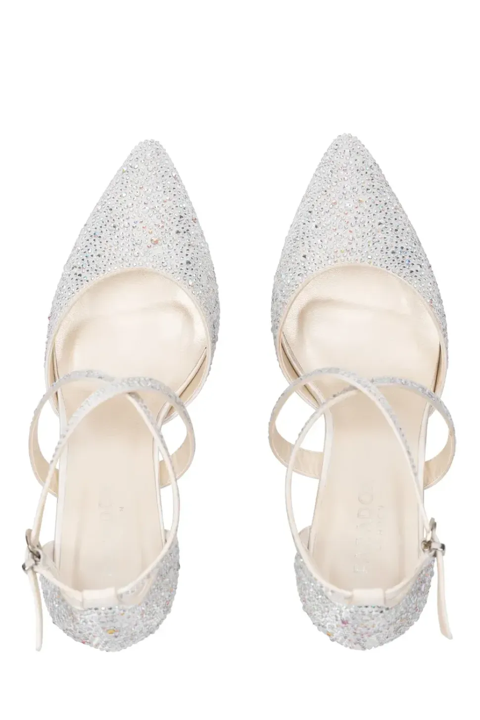 Satin 'Sienna' Cross Strap Crystal Court Shoes