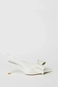 Savannah Bridal Satin Bow Detail Kitten Heel Court Shoes