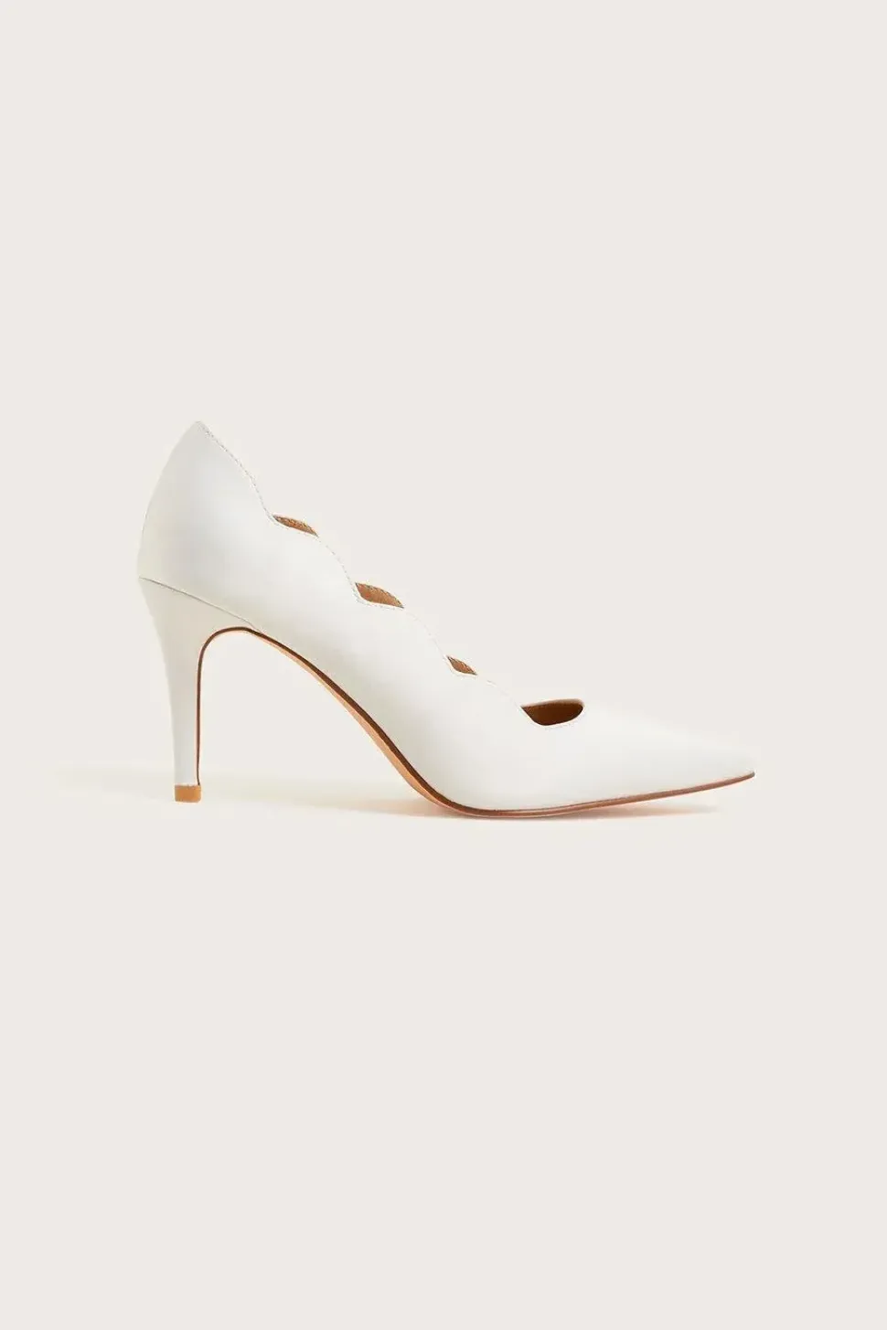 Scallop Satin Bridal Court Shoes