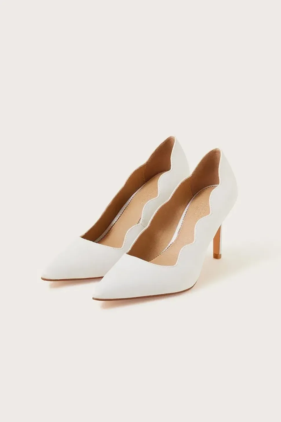 Scallop Satin Bridal Court Shoes
