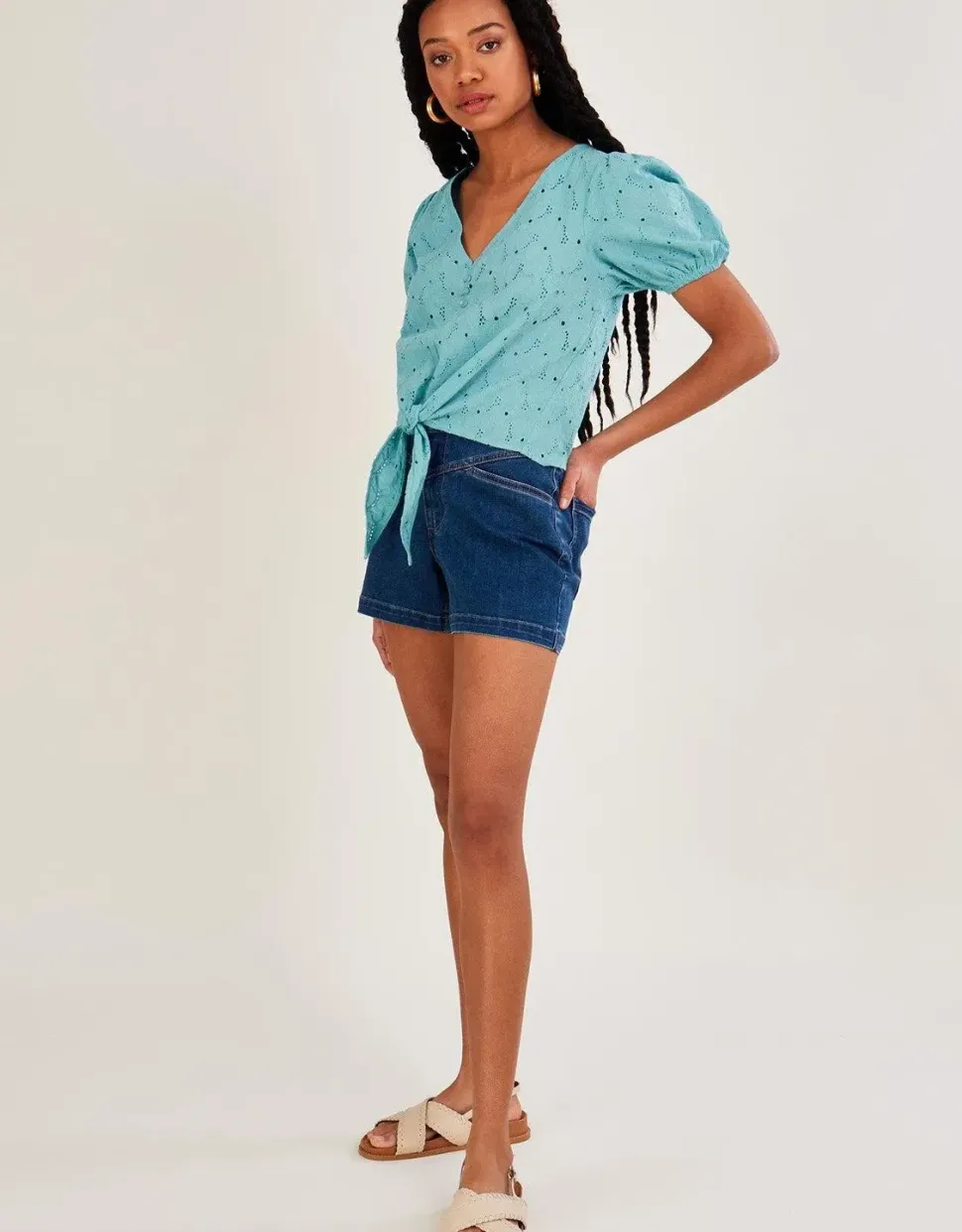 Schiffli tie detail top