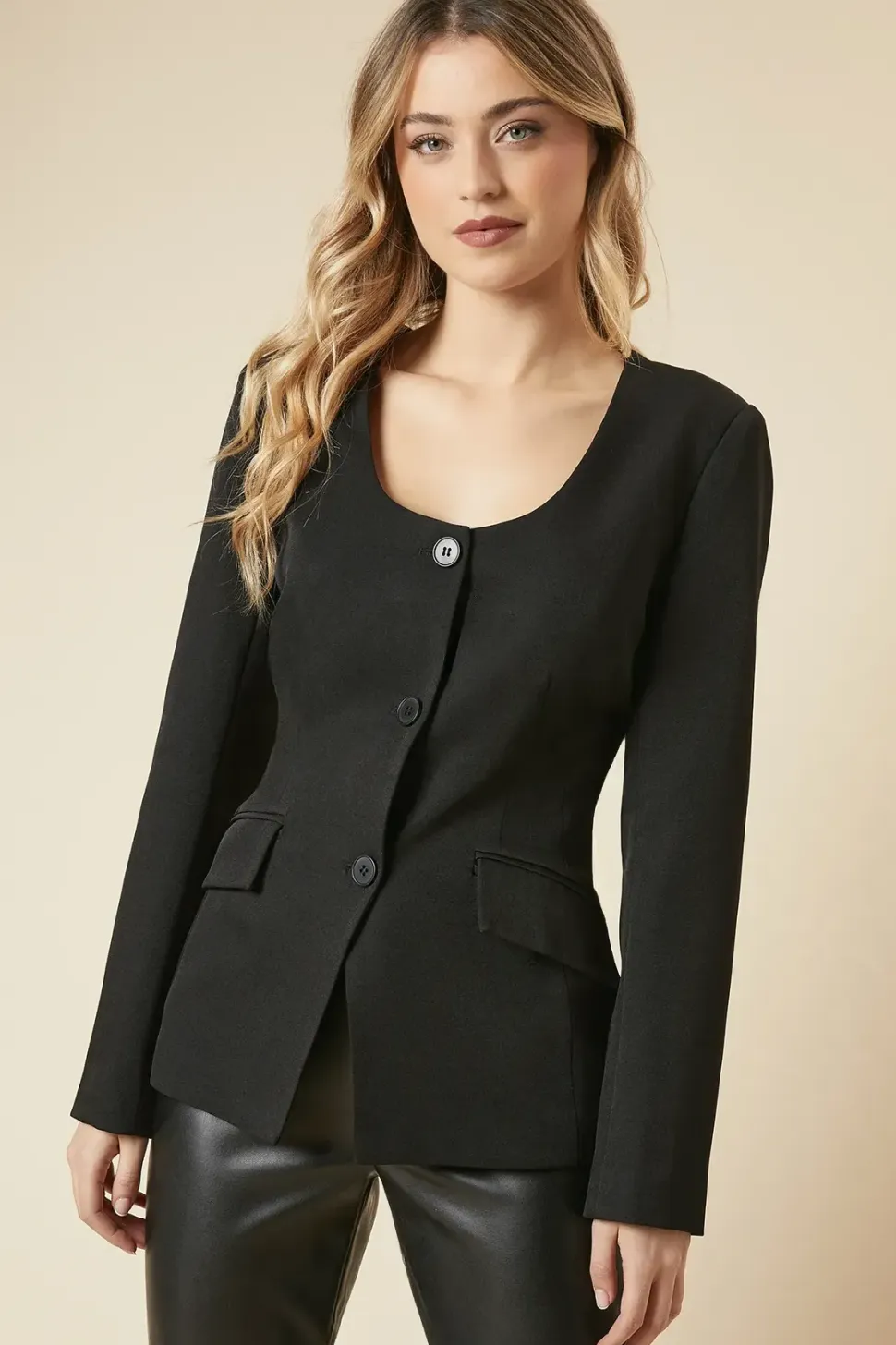 Scoop Neck Blazer