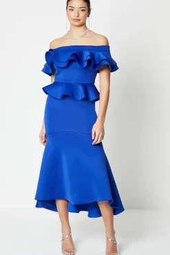 Scuba Ruffle Bardot Top
