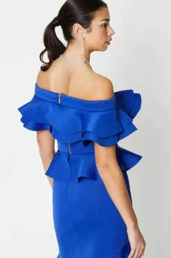 Scuba Ruffle Bardot Top