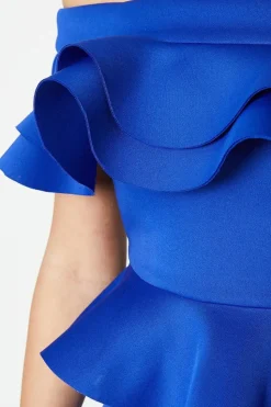 Scuba Ruffle Bardot Top