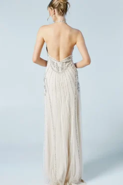 Sculpting Halterneck Embellished Wedding Dress