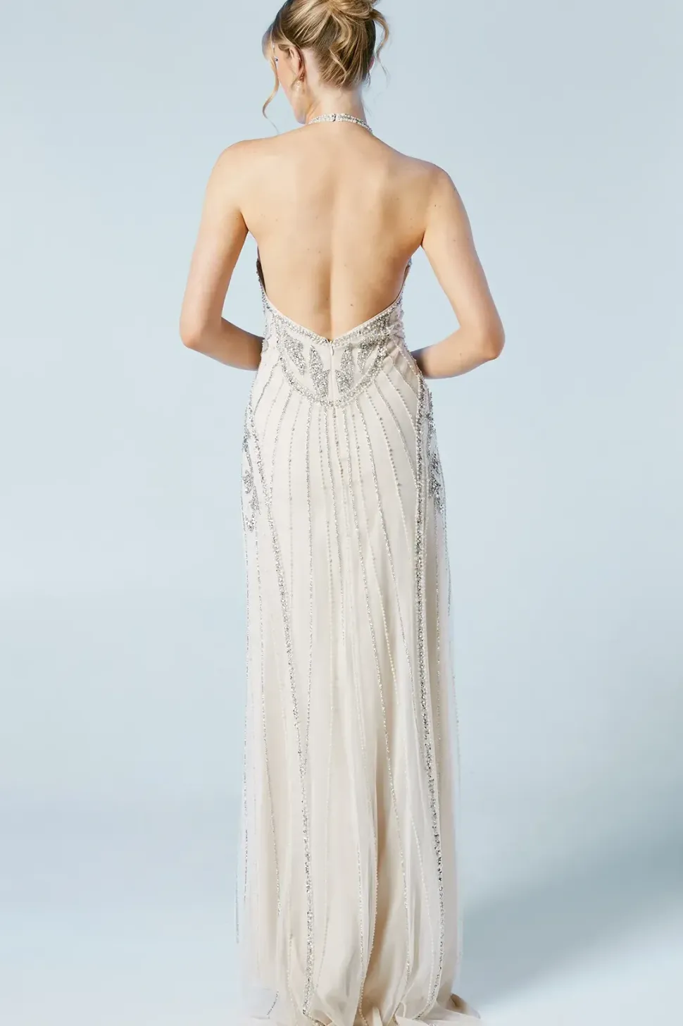 Sculpting Halterneck Embellished Wedding Dress