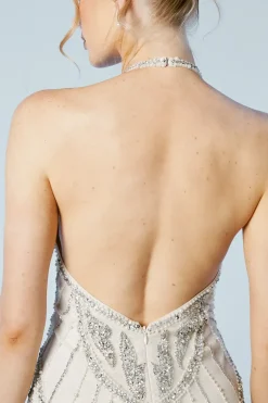 Sculpting Halterneck Embellished Wedding Dress