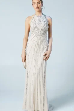 Sculpting Halterneck Embellished Wedding Dress