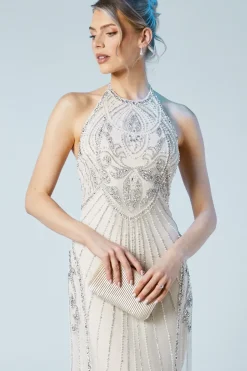 Sculpting Halterneck Embellished Wedding Dress
