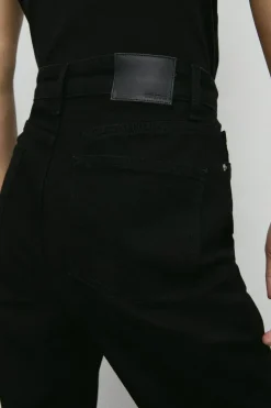94s Denim Stretch Straight Leg Raw Hem Jeans
