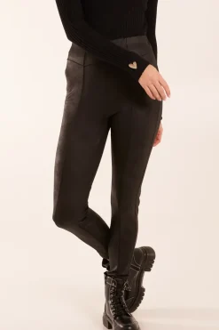 Seam Detail Leather Look Leggings