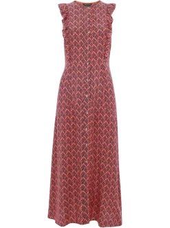 Sea Tree Frill Midi Dress-