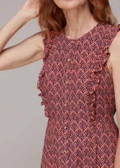 Sea Tree Frill Midi Dress-