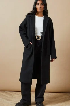Self Covered Button Midi Dolly Coat