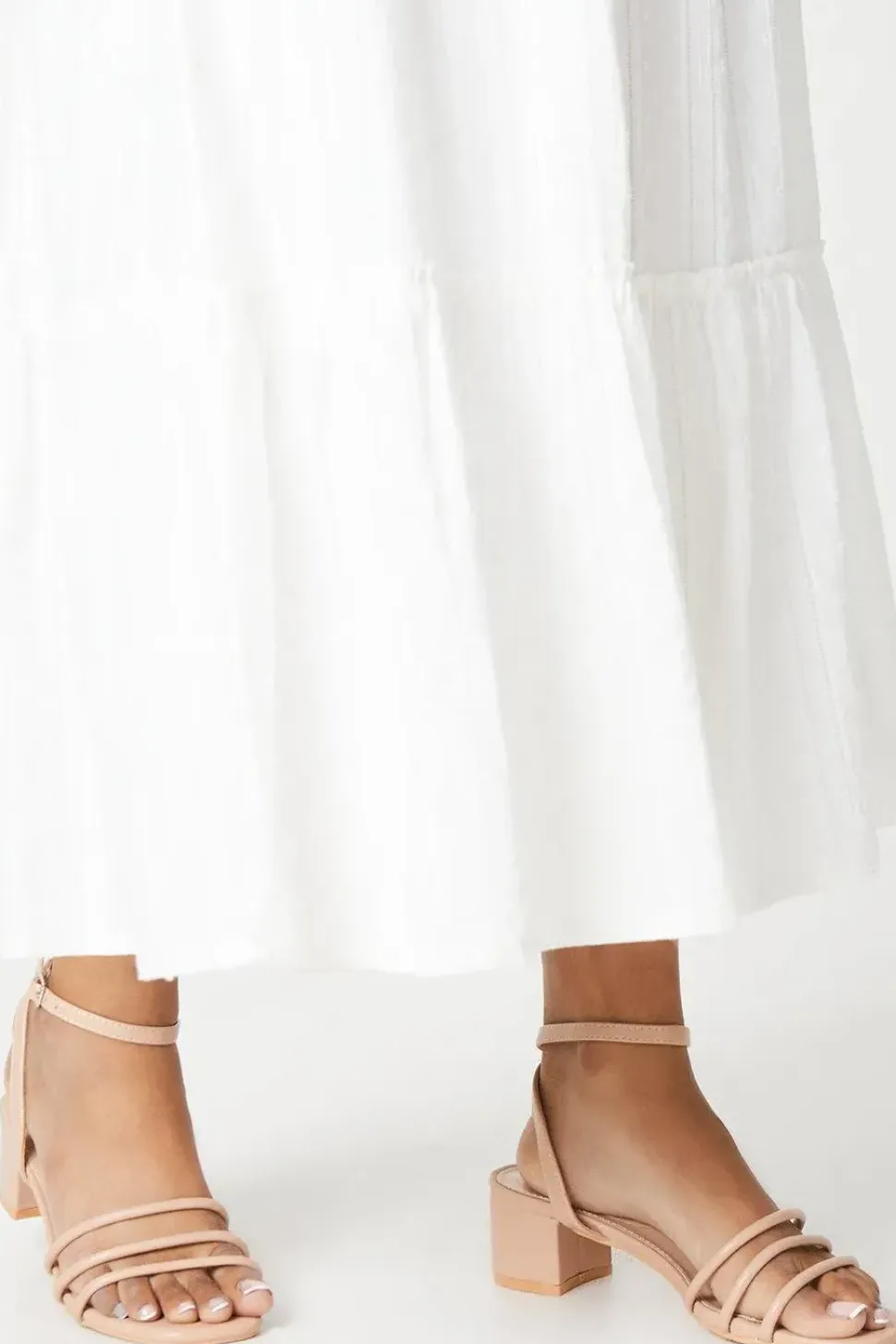Selma Spaghetti Strap Medium Block Heeled Sandals