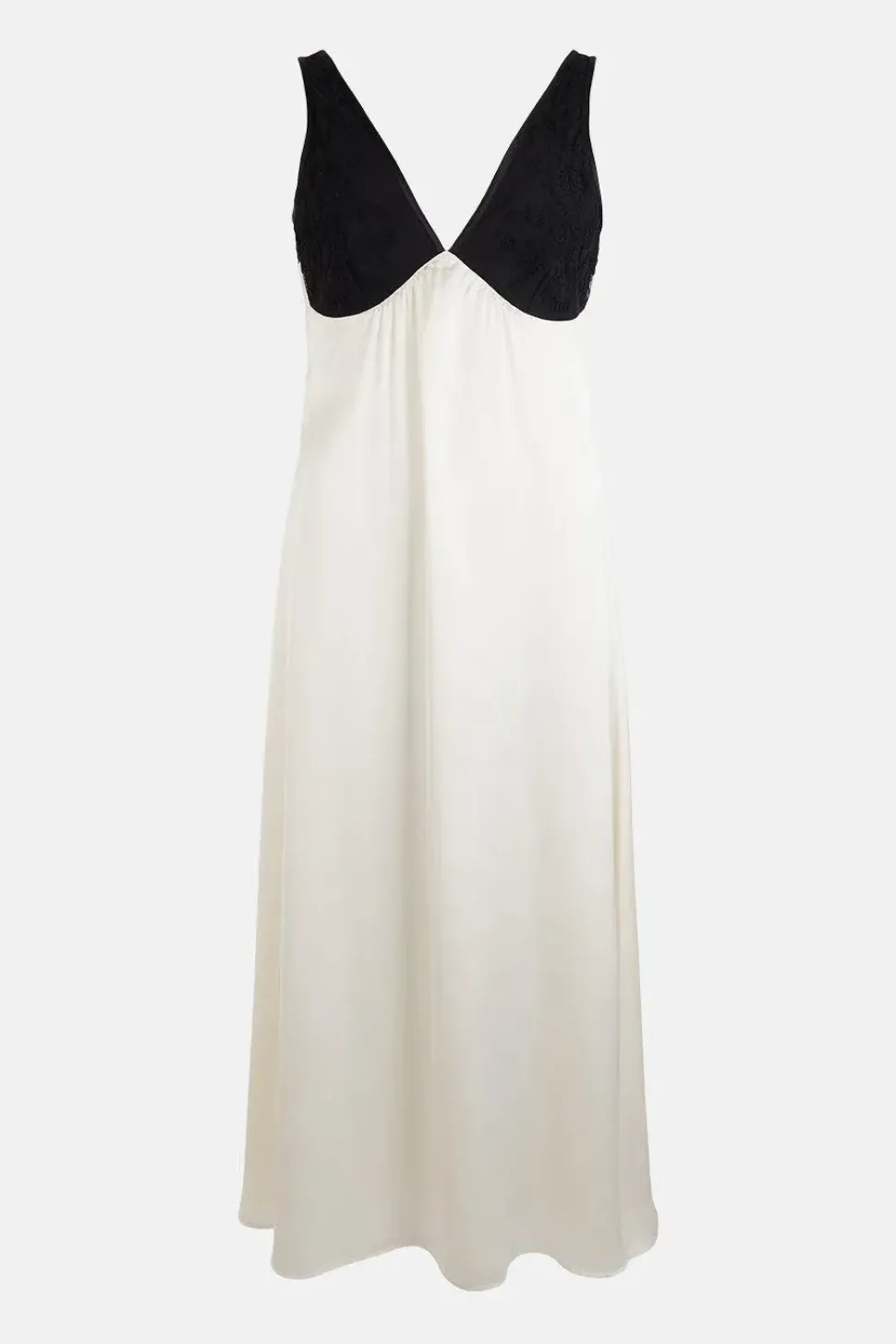 90s Embroidery Satin Slip Dress