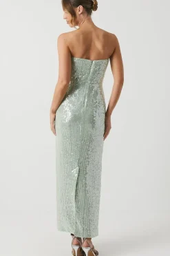 Sequin Bandeau Column Bridesmaid Dress
