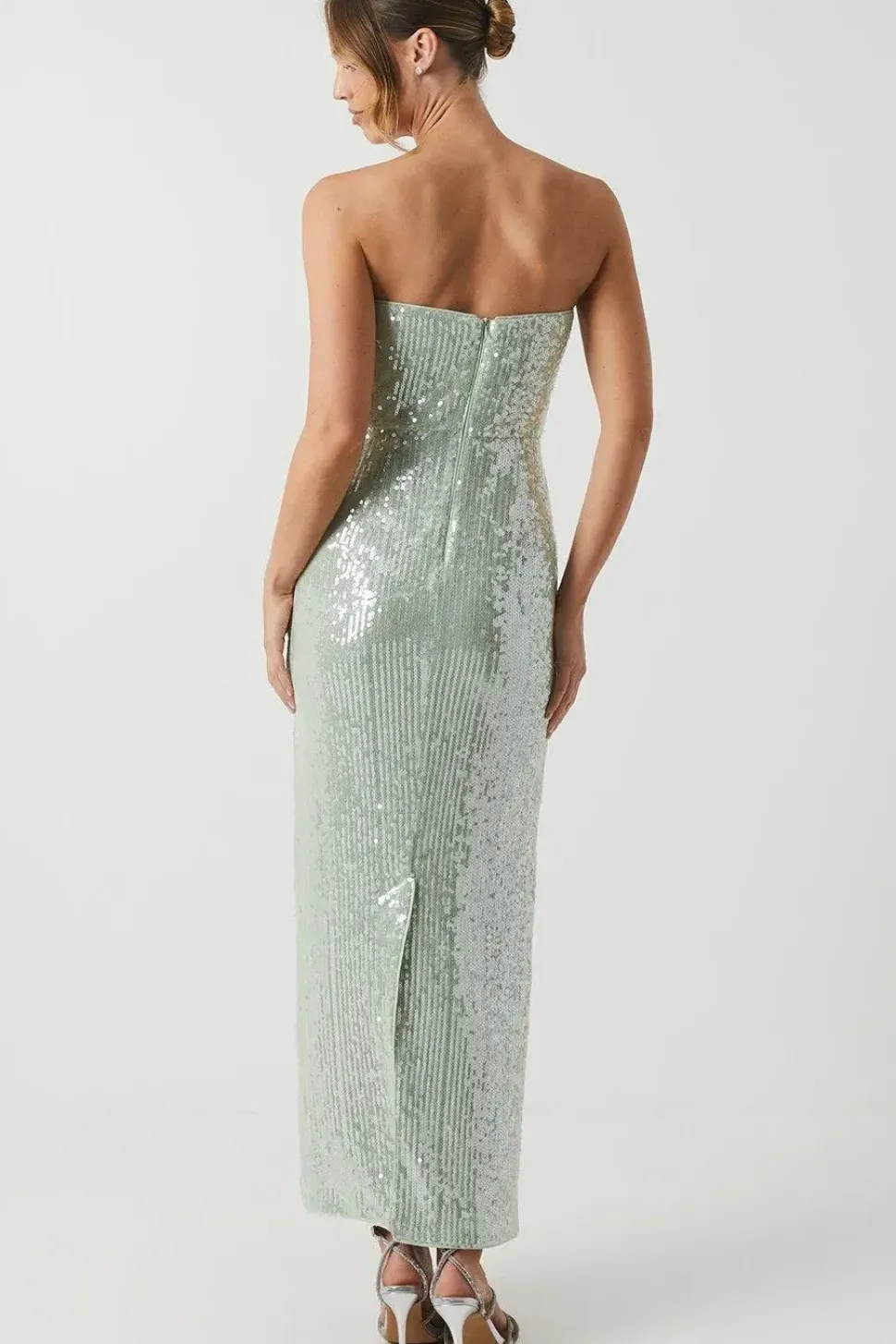 Sequin Bandeau Column Bridesmaid Dress
