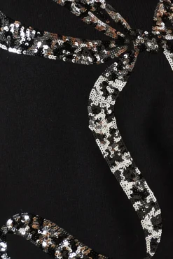 Sequin Bow Christmas Crew Neck Jumper
