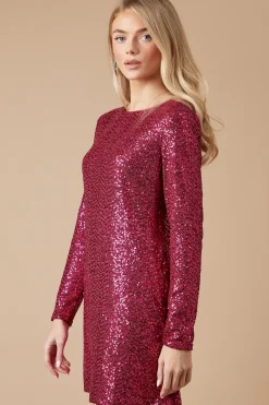 Sequin Bow Mini Dress