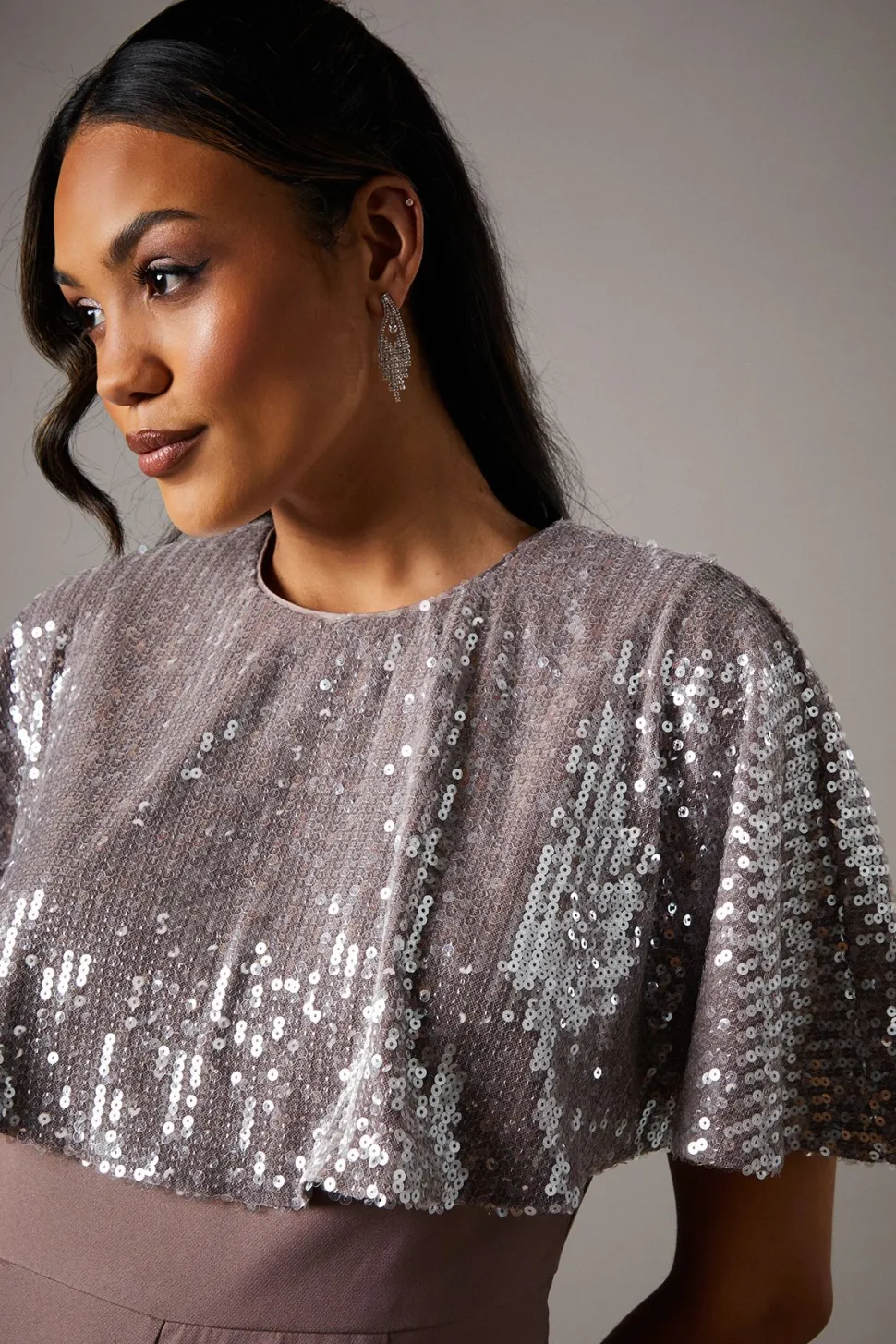 Sequin Cape Jumpsuit