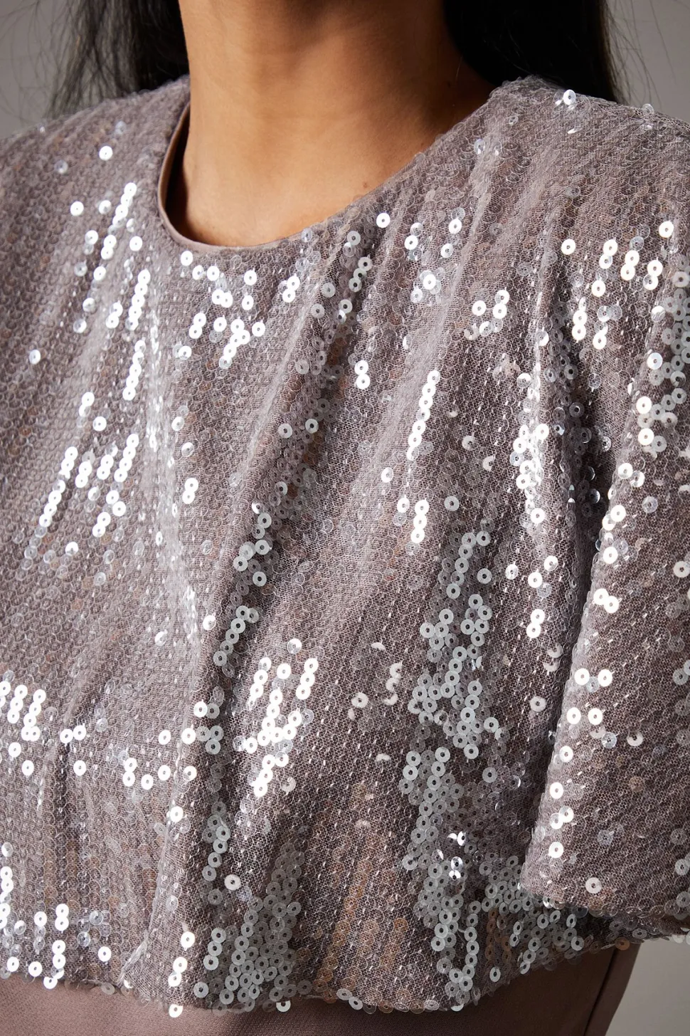 Sequin Cape Jumpsuit