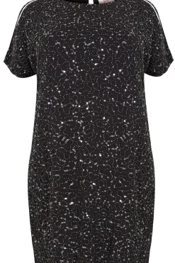 Sequin Cold Shoulder Cape Dress