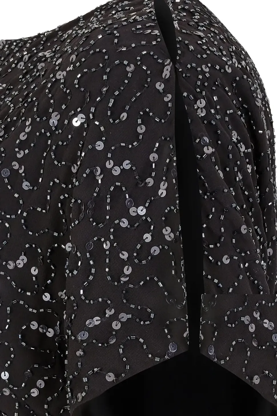 Sequin Cold Shoulder Cape Dress