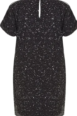 Sequin Cold Shoulder Cape Dress