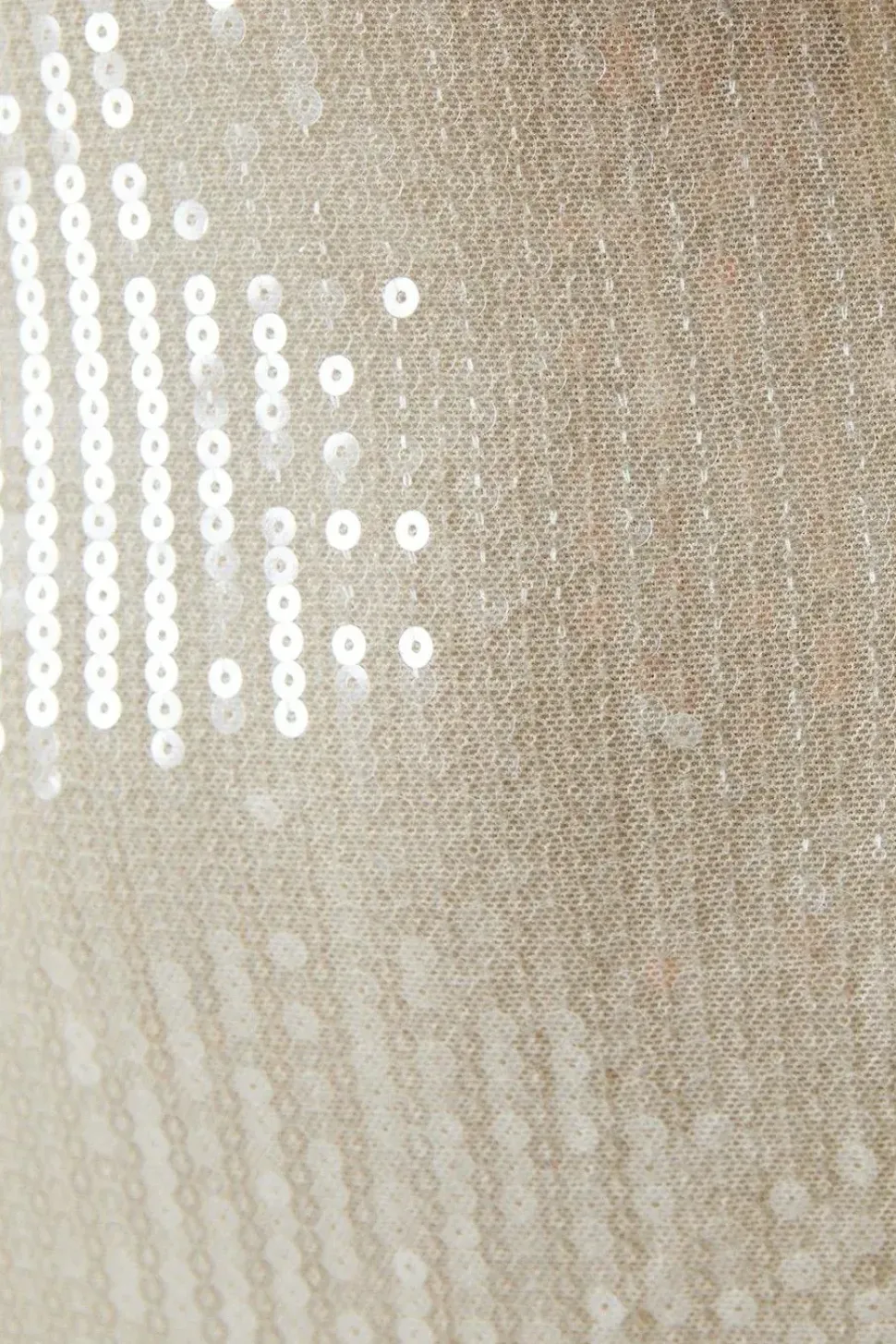 Sequin Cowl Back Wedding Dress